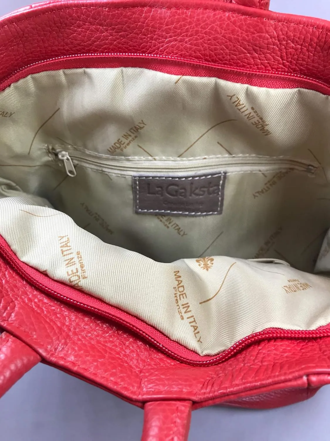 Stella Convertible Leather Backpack Purse – Casual Travel Tote Bag Red