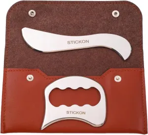 STICKON Stainless Stee Gua Sha Set 2 in 1,Scraping Massage Tools Kit & IASTM Tool for Physical Therapy, Muscle Scraping Tool, IASTM Tools,Soft Tissue Massage Tool(STICKON-52)