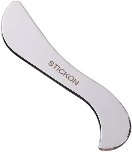STICKON Stainless Stee Gua Sha Set 2 in 1,Scraping Massage Tools Kit & IASTM Tool for Physical Therapy, Muscle Scraping Tool, IASTM Tools,Soft Tissue Massage Tool(STICKON-52)
