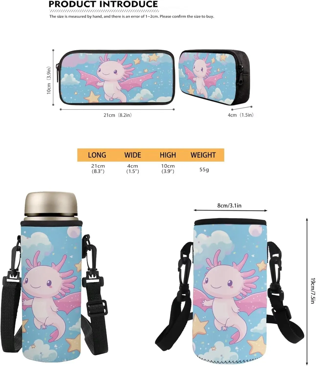 Strawberry Backpack with Lunchbox and Water Bottle Bag Soft Zipper Pencil Case 4 in 1 Print Backpack School Bag Lightweight Teen Bookbag for Girls Boys Ages 14-16 Kindergarten Elementary