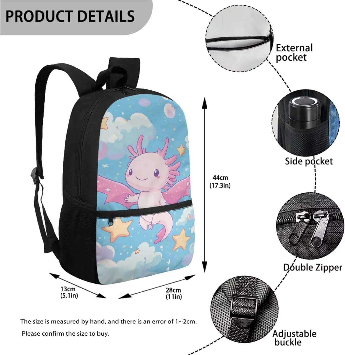 Strawberry Backpack with Lunchbox and Water Bottle Bag Soft Zipper Pencil Case 4 in 1 Print Backpack School Bag Lightweight Teen Bookbag for Girls Boys Ages 14-16 Kindergarten Elementary