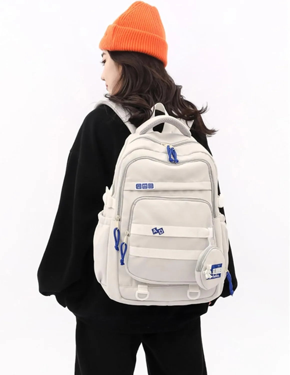 Student School Backpack Travel Backpack Laptop Bag Large Capacity Casual Daypacks Stylish Backpack Aesthetic Bag, Black, as the pic show