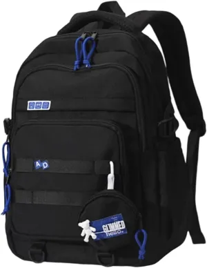 Student School Backpack Travel Backpack Laptop Bag Large Capacity Casual Daypacks Stylish Backpack Aesthetic Bag, Black, as the pic show