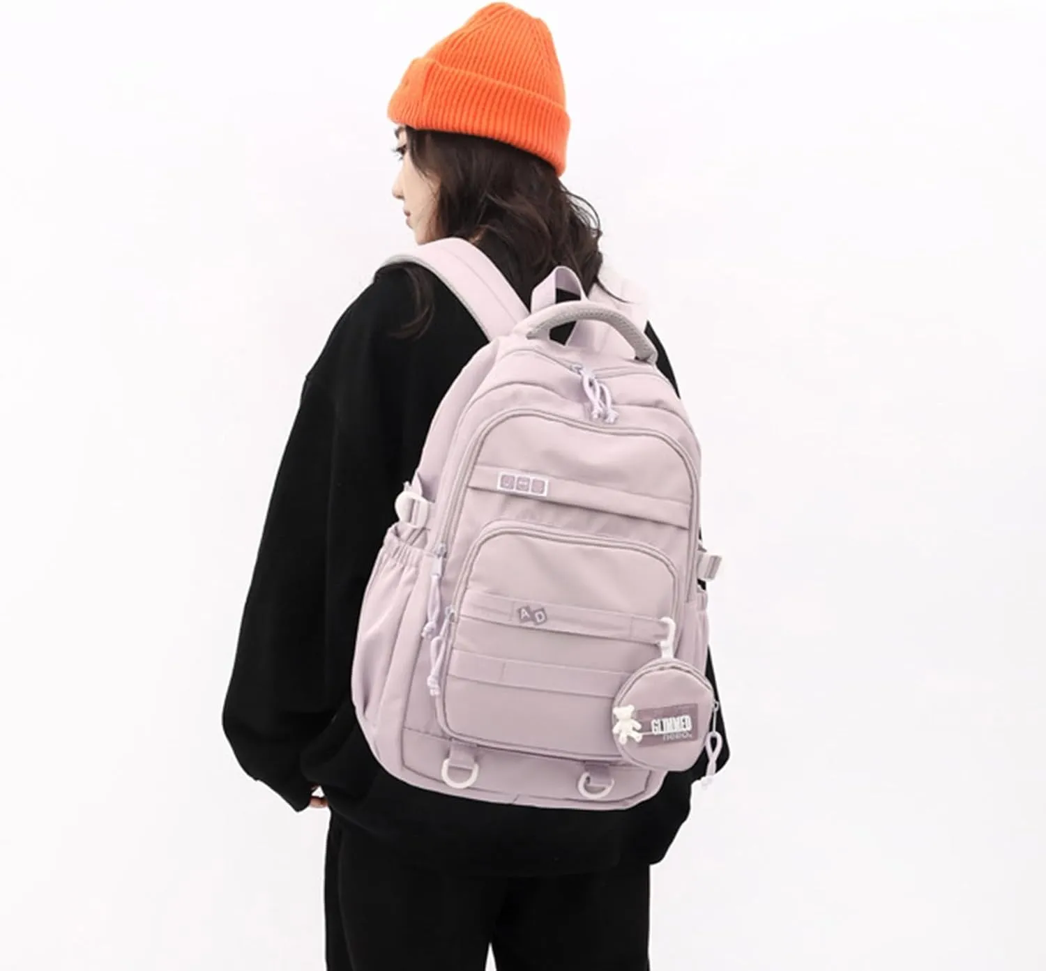 Student School Backpack Travel Backpack Laptop Bag Large Capacity Casual Daypacks Stylish Backpack Aesthetic Bag, Black, as the pic show