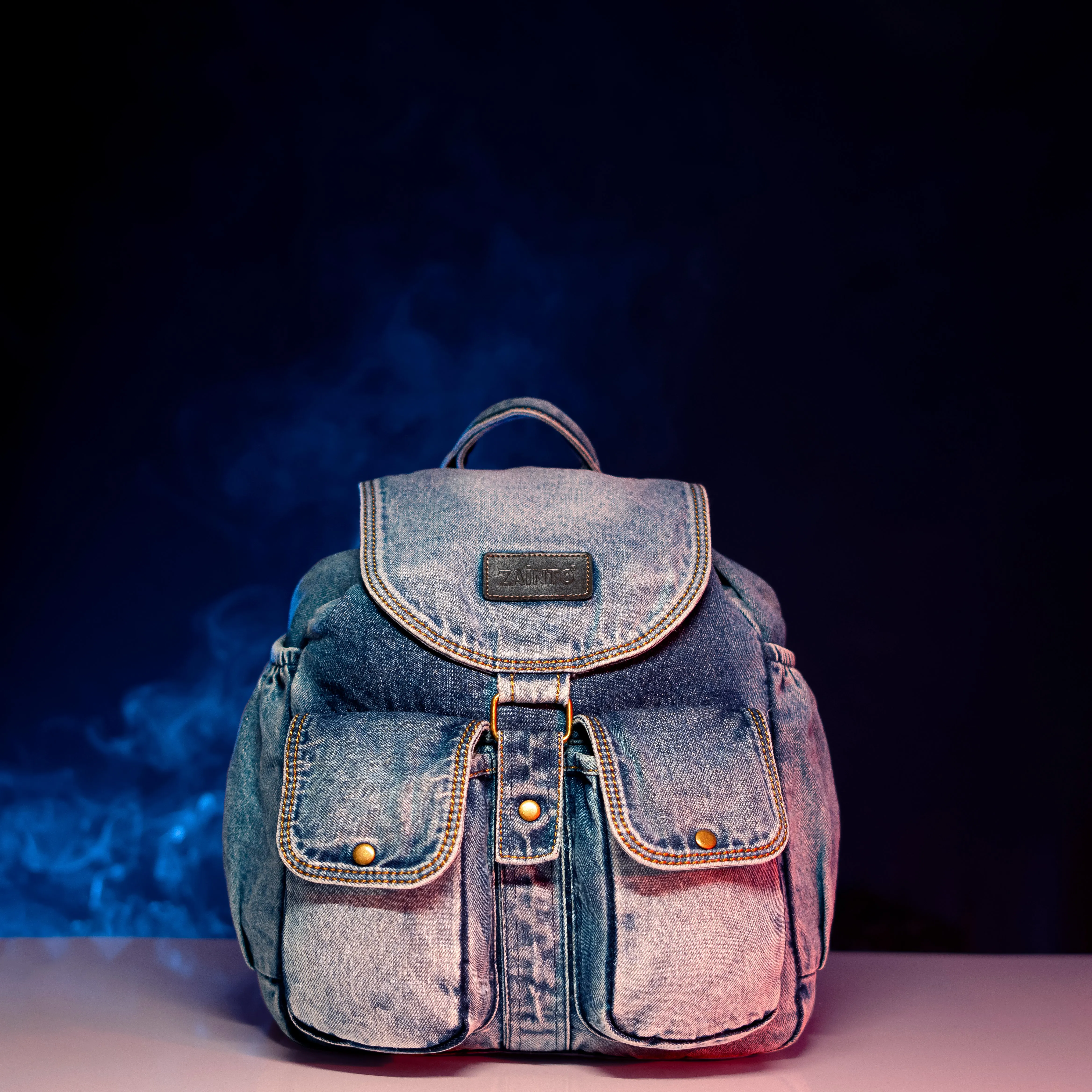 Stylish Denim Flap Backpack for Women & Men – Lightweight, Durable, and Spacious Bag for Travel, School, or Daily Use