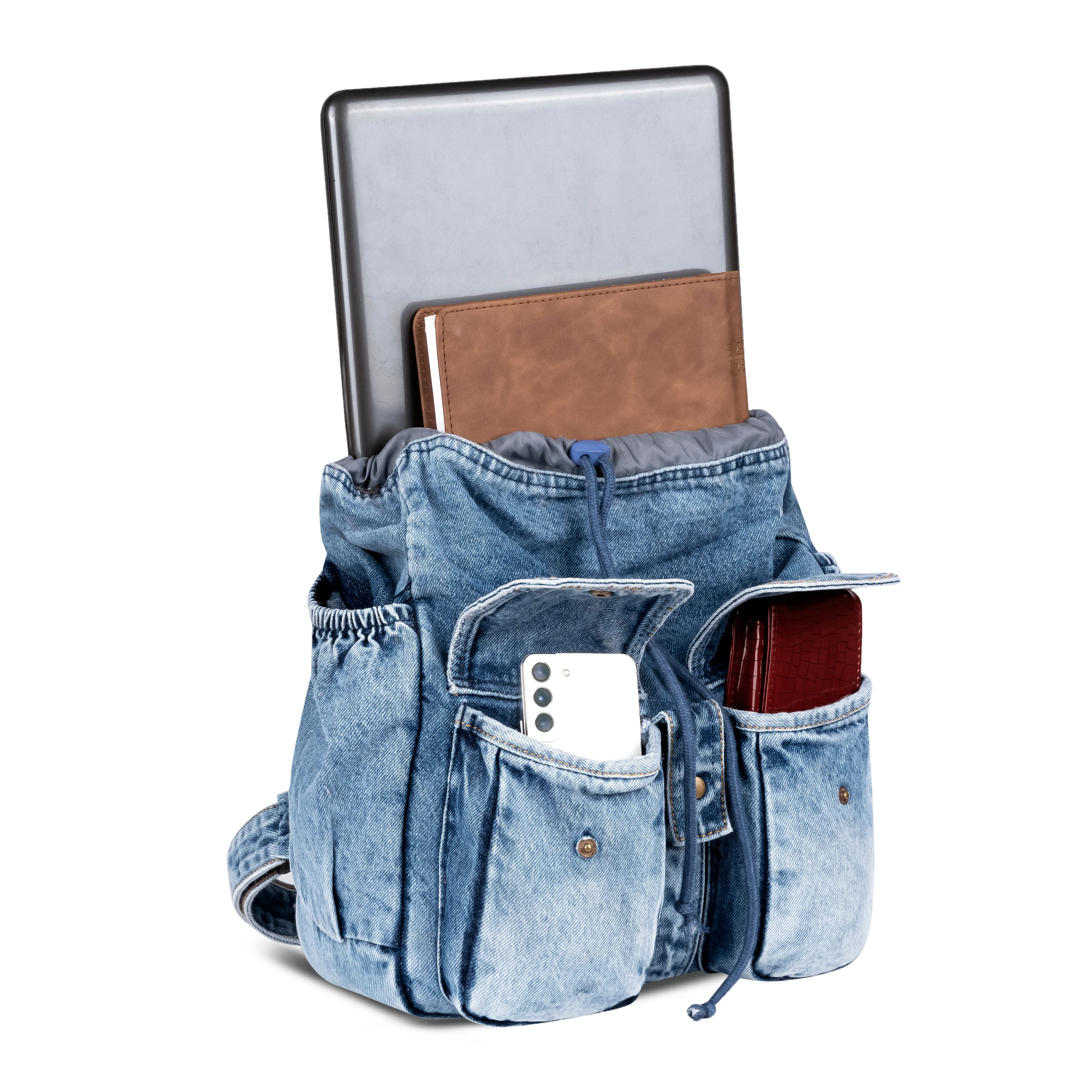 Stylish Denim Flap Backpack for Women & Men – Lightweight, Durable, and Spacious Bag for Travel, School, or Daily Use