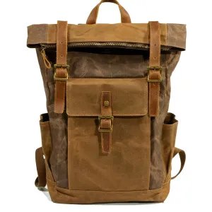 Stylish Men's Canvas Backpack with Padded Laptop Compartment