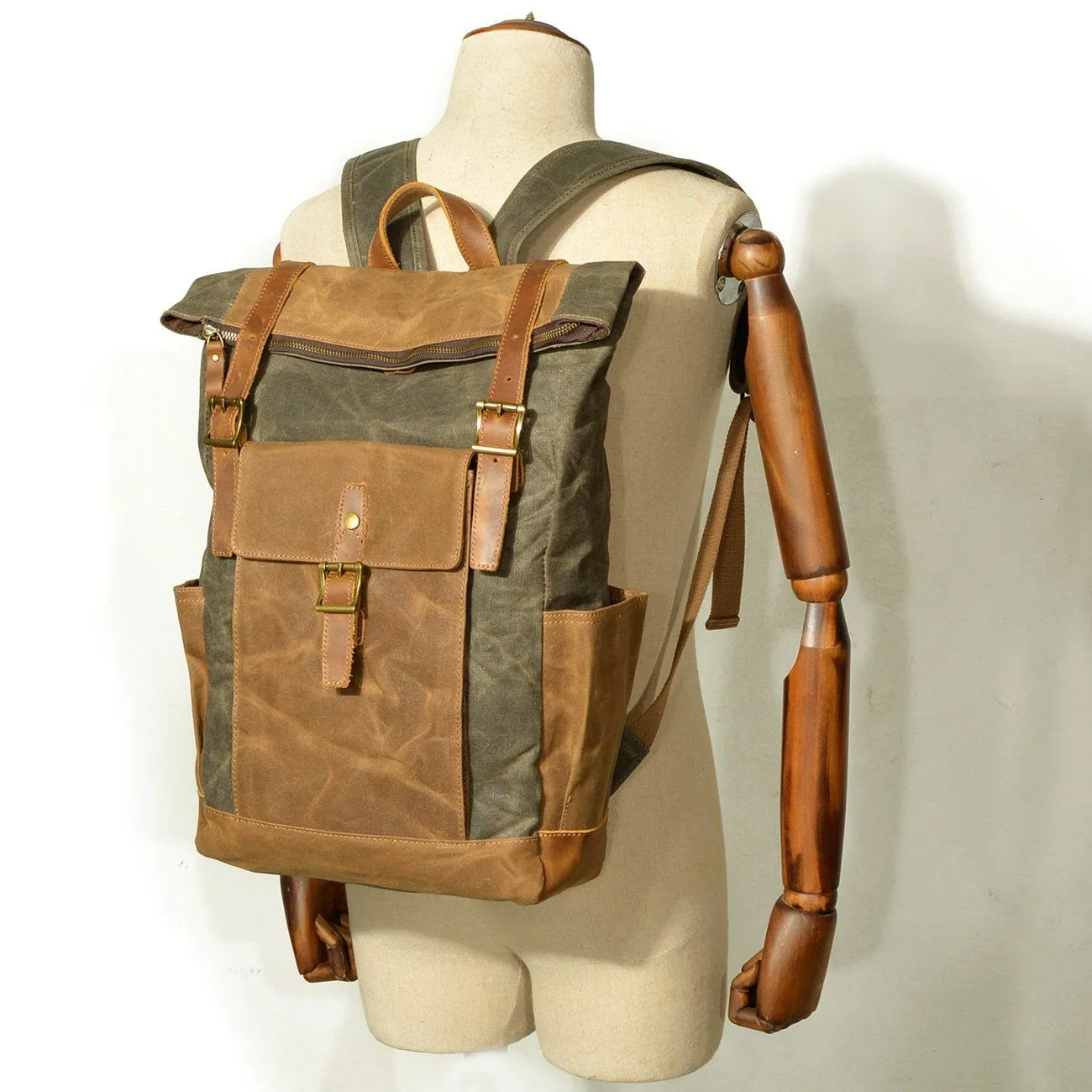 Stylish Men's Canvas Backpack with Padded Laptop Compartment