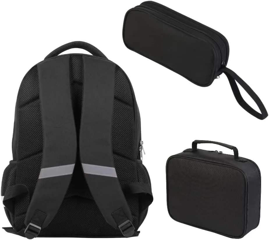 Stylish School Backpack Boys Cool Football Bagpack Double Layer Large Bookbag with Laptop Compartment