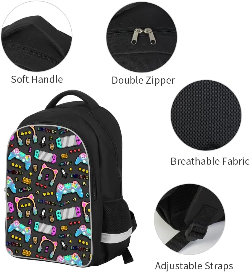 Stylish School Backpack Boys Cool Football Bagpack Double Layer Large Bookbag with Laptop Compartment