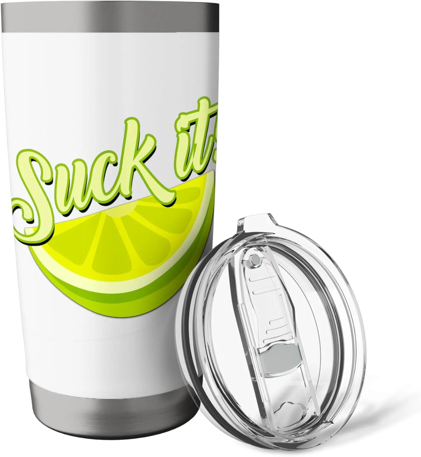 Suck It Mexican Shirt Funny Green Lime Slice Gift Lemon Love Stainless Steel Insulated Tumbler
