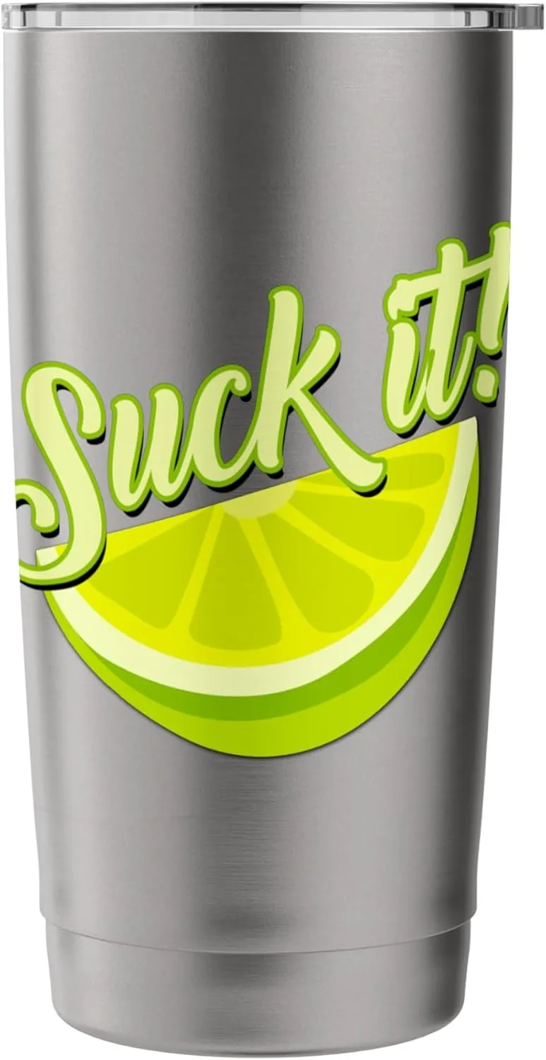 Suck It Mexican Shirt Funny Green Lime Slice Gift Lemon Love Stainless Steel Insulated Tumbler
