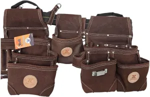 Sued Leather Tool Belt, Bag, Carpenter, Construction, Framers, Handyman and Electrician Tool Bag Set (20-379)
