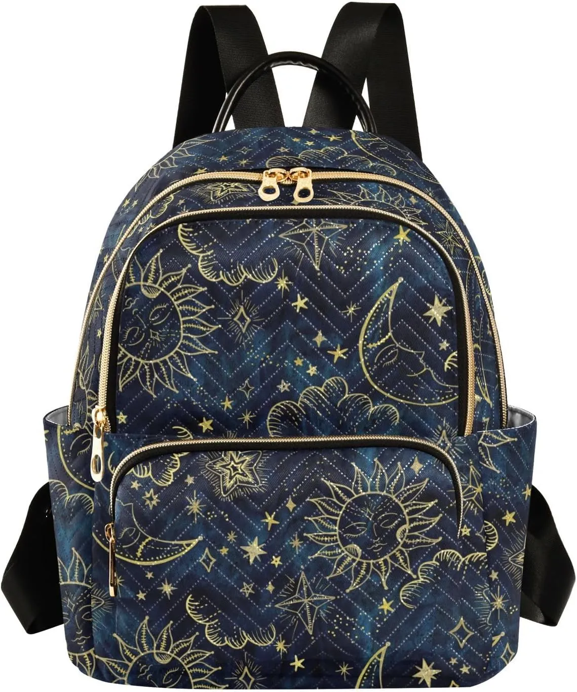 Sun and Moon Soleil Cosmos Astrology Mini Backpack for Women, Travel Backpack Purse Daypack Shoulder Bag for Ladies