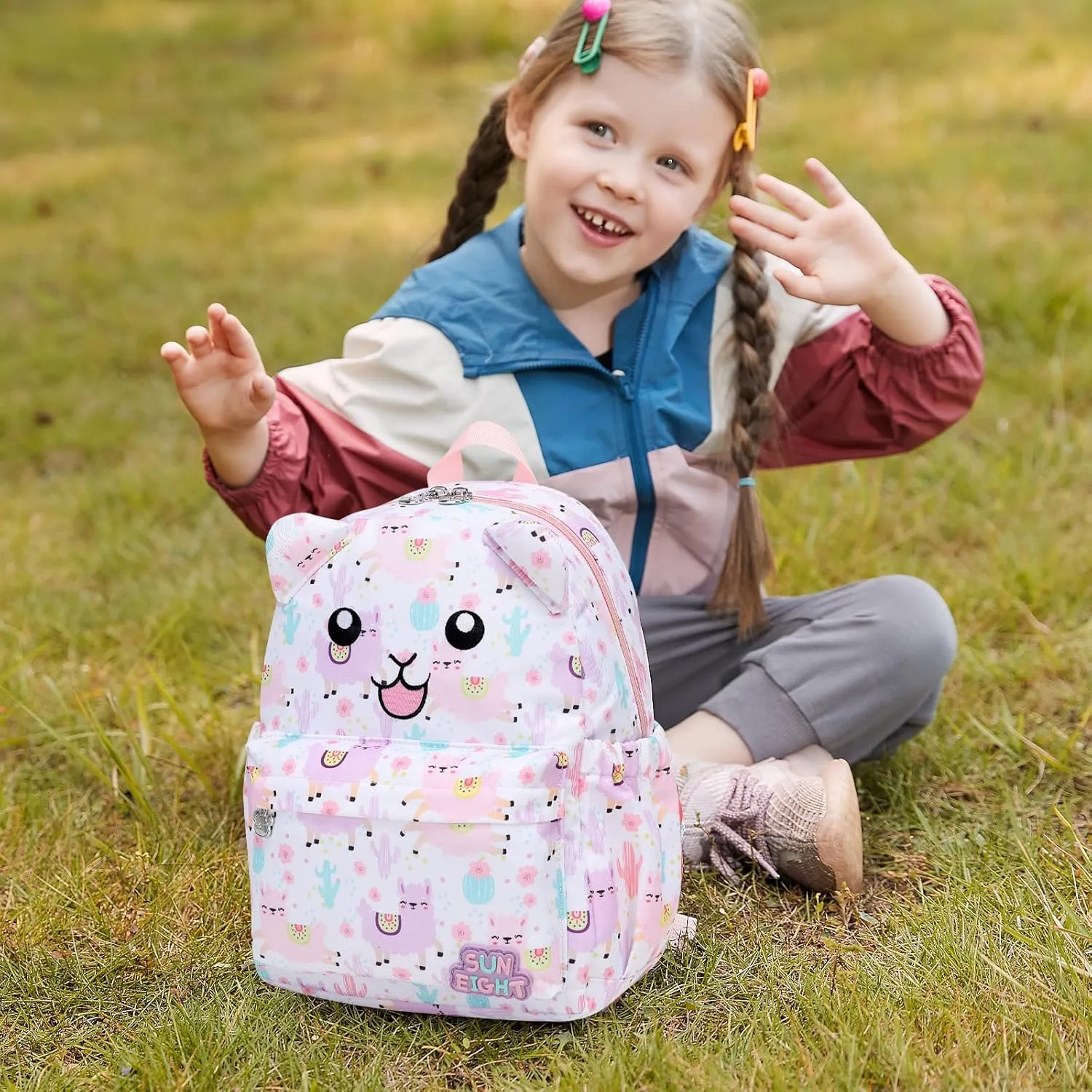 SUN EIGHT Toddler Backpack for Boys & Girls - Lightweight Kids Backpack for Preschool,Kindergarten & Travel,Cute Animal Design,Durable Small School Bag for Daycare (Ages 2-5)