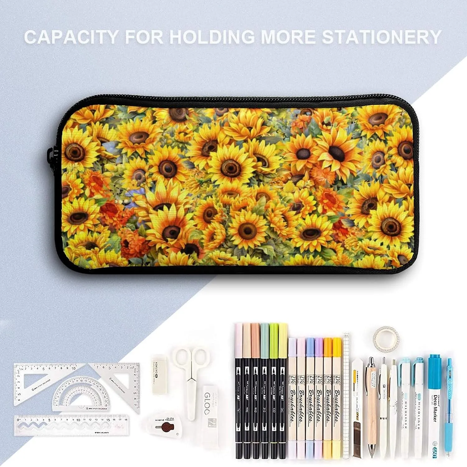 Sunflower Backpack with Lunch Box & Pencil Case for Kids Girls Boys School, 16 Inch Cute Sunflowers Bookbag, School Backpack for Students Children, Lightweight, Large Capacity