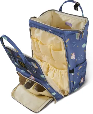 SUNVENO Baby Diaper Bag Backpack, Large Capacity Travel Backpack with Portable Changing Pad for Moms Dads, Blue