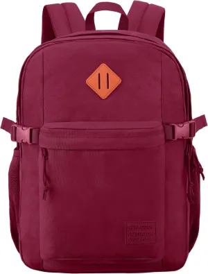 SUPACOOL Casual Backpack For School, Classical Travel Backpack for Men and Women, Bookbag for Boys, Girls and Kids, Laptop Compartment(Burgundy)