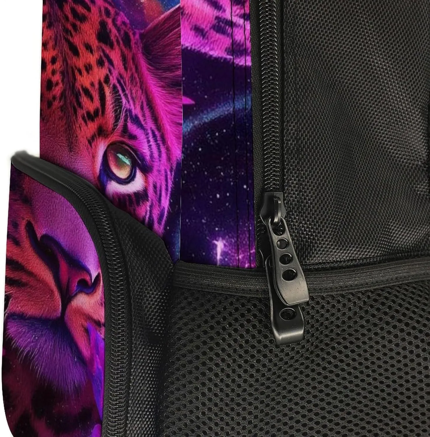 Supdreamc Polyester Daypack Backpack for Sports Travel Running - Big Capacity Anti-Theft Multipurpose Carry On Bag, Beautiful Wild Animal Tiger Abstract Floral Art Laptop Book Bag Rucksack