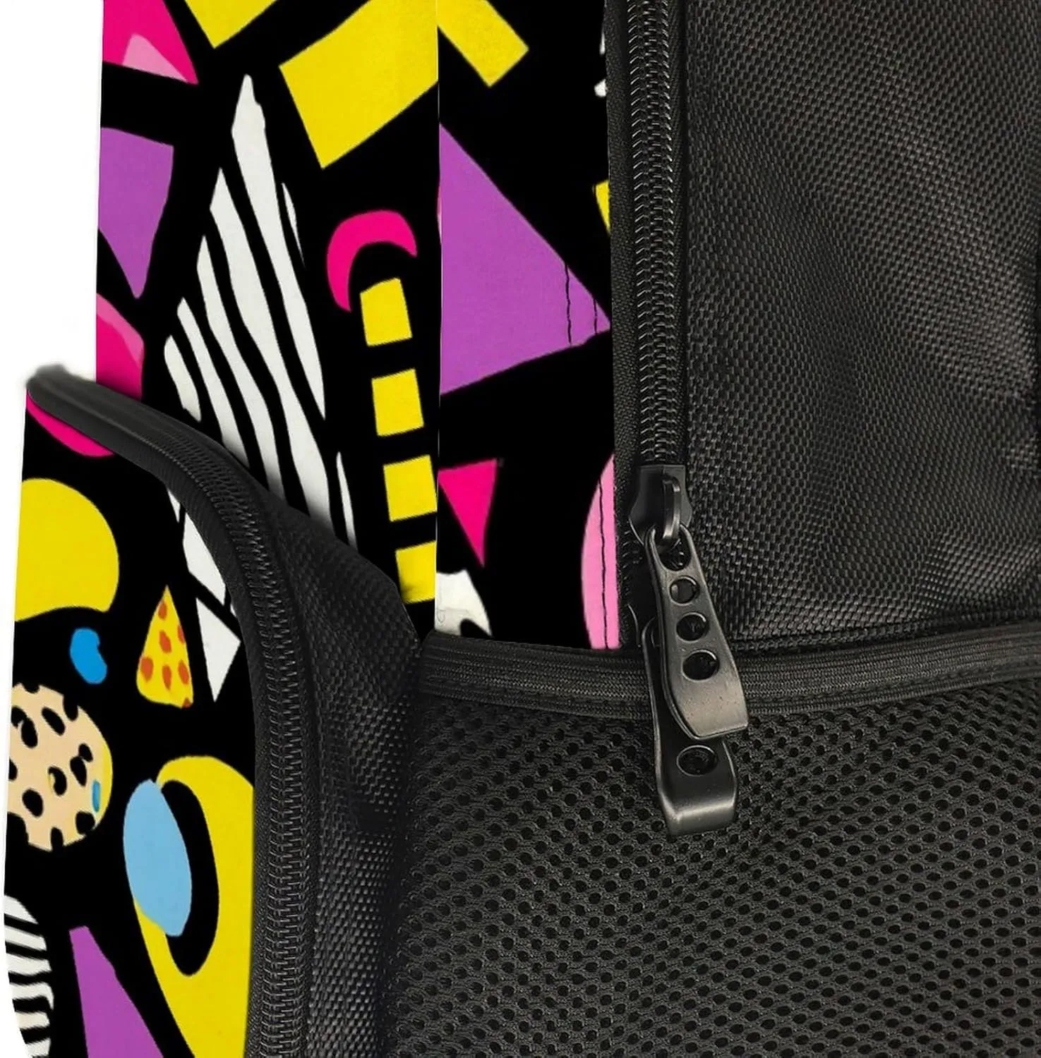 Supdreamc Rucksack Anti-Theft Multipurpose Large Capacity Carry On Bag - Black Retro 80S 90S Travel Hiking Bag & Day Pack With Side Pockets