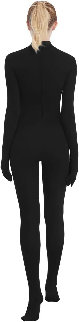 SUPRNOWA Full Body Unitard Turtleneck Spandex Footed/Footless Long Sleeve Unisex