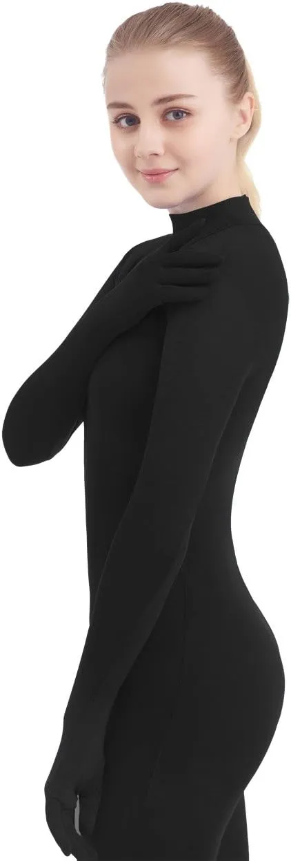 SUPRNOWA Full Body Unitard Turtleneck Spandex Footed/Footless Long Sleeve Unisex