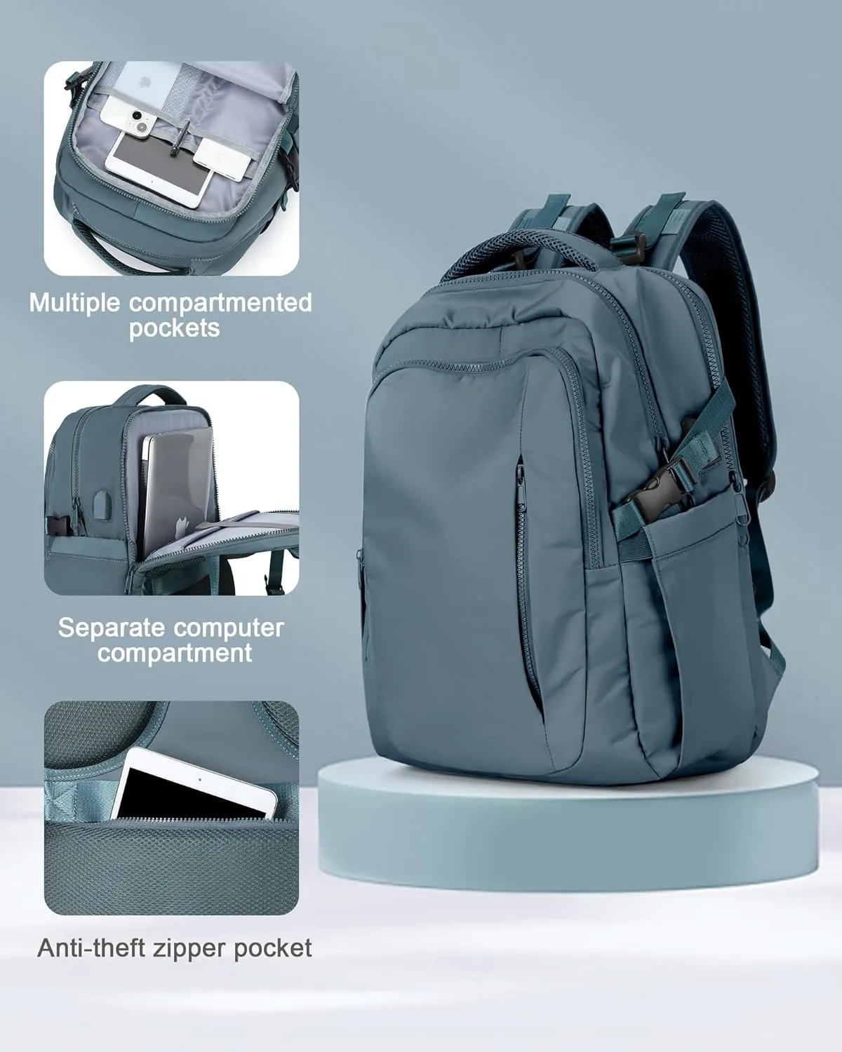 suwasp Large Travel Backpack for Women Men Airline Approved Carry On Personal Item Backpack Bag Frontier Airlines Personal Item Bag Flight Approved Luggage Backpack - Blue