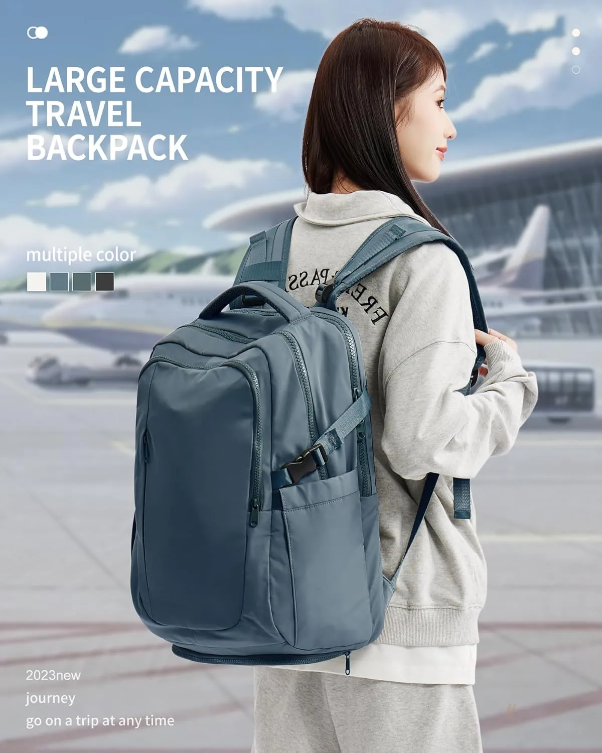 suwasp Large Travel Backpack for Women Men Airline Approved Carry On Personal Item Backpack Bag Frontier Airlines Personal Item Bag Flight Approved Luggage Backpack - Blue