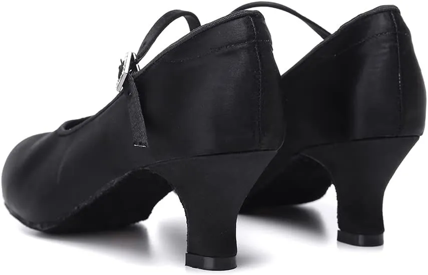 SWDZM Women Ballroom Dance Shoes Closed Toe Latin Salsa Walts Tango Character Dancing Shoes