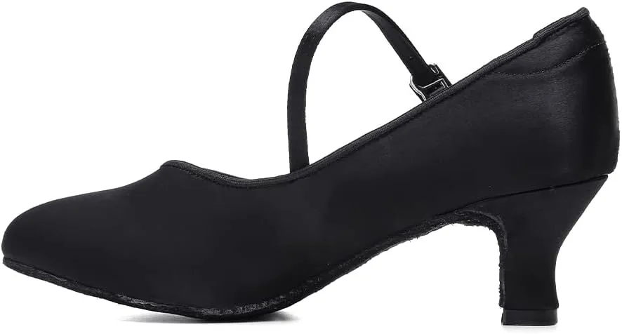SWDZM Women Ballroom Dance Shoes Closed Toe Latin Salsa Walts Tango Character Dancing Shoes