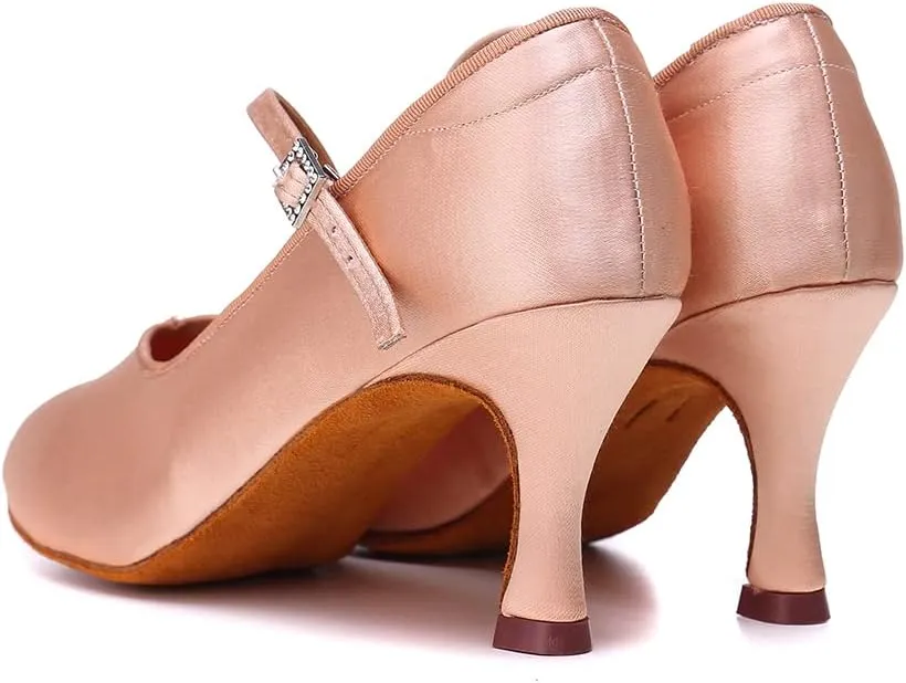SWDZM Women Ballroom Dance Shoes Closed Toe Latin Salsa Walts Tango Character Dancing Shoes