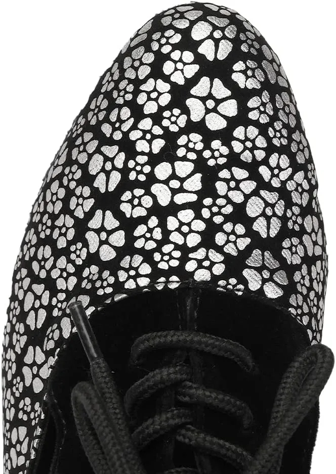 SWDZM Women Latin Dance Shoes Closed Toe Lace-up Ballroom Salsa Tango Teacher Practice Performance Dance Shoes,Model-KU-JT