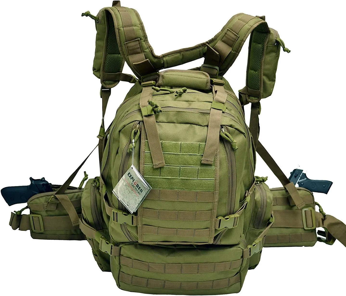 Tactical Assault Pack - Combat Rucksack - 17" Military MOLLE Backpack 27L - Olive Drab