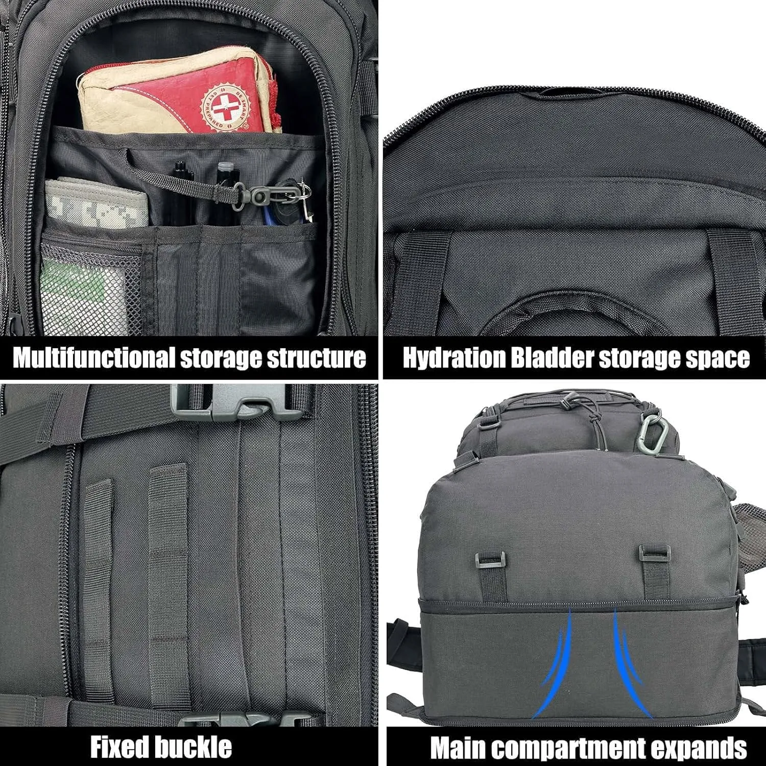 Tactical Backpack Military Army Daypack - Assault Pack for Men Molle Backpacks Bug Out Bag 3 Day Pack for Hiking Camping Travel Hunting Rucksack Trekking Grey