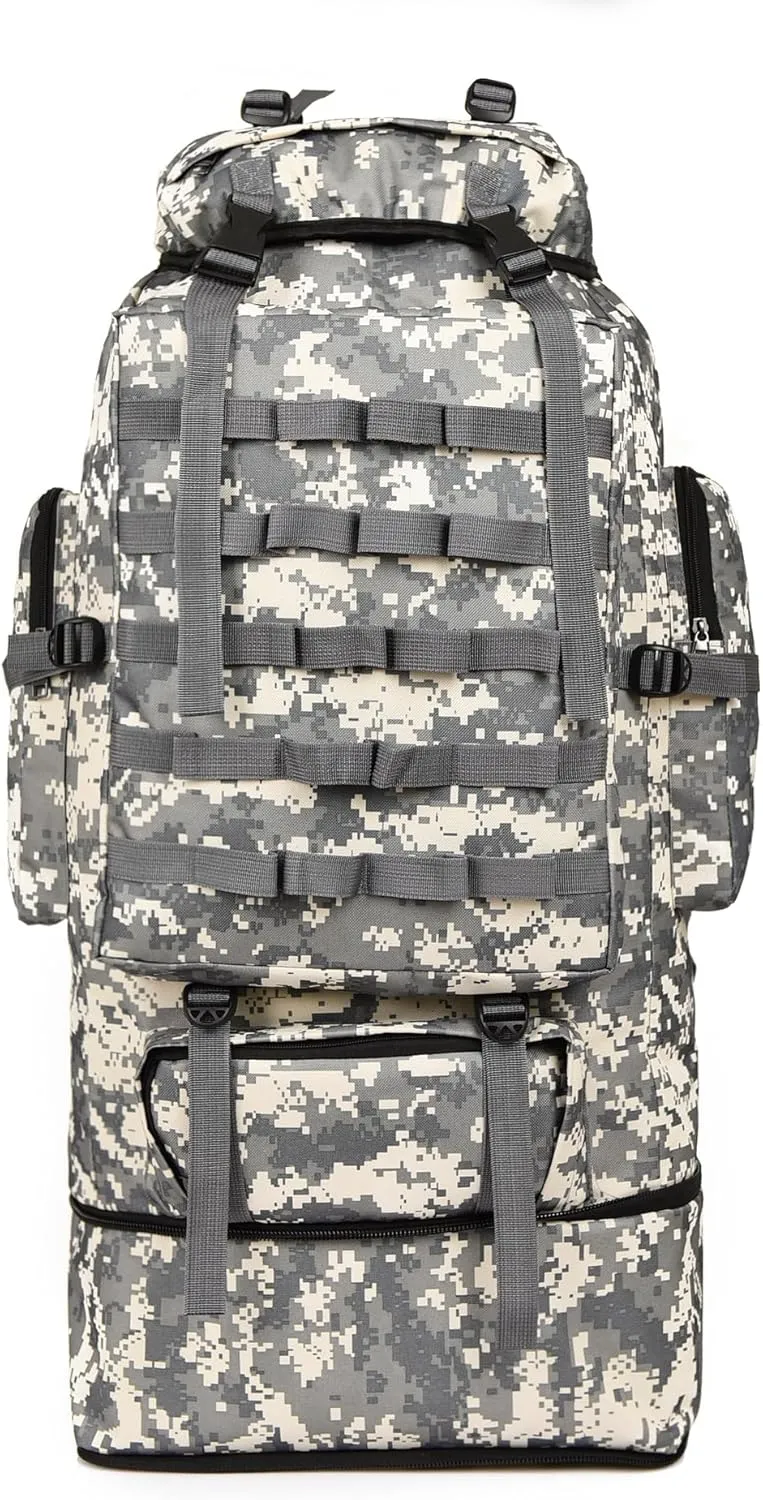 Tactical Backpack Military Molle Hiking 36-55L Camouflage Mountaineering Bag Tactical Hiking Bag Cycling Digital Camouflage