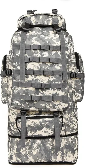 Tactical Backpack Military Molle Hiking 36-55L Camouflage Mountaineering Bag Tactical Hiking Bag Cycling Digital Camouflage