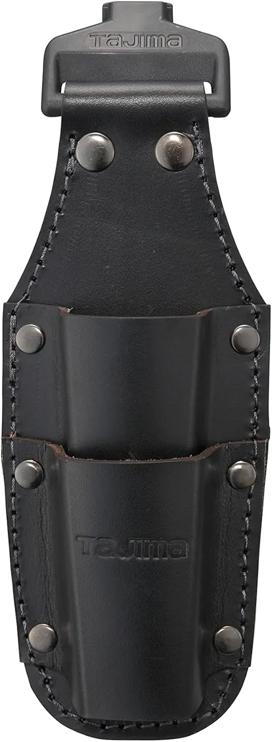 Tajima Safety System, Detachable Tool Holder, Genuine Leather, 2 Slots, Durable and Supple, Leather (Cow Leather), Black, Easy to Put on and Take Off, Can Be Attached to a Belt Later,
