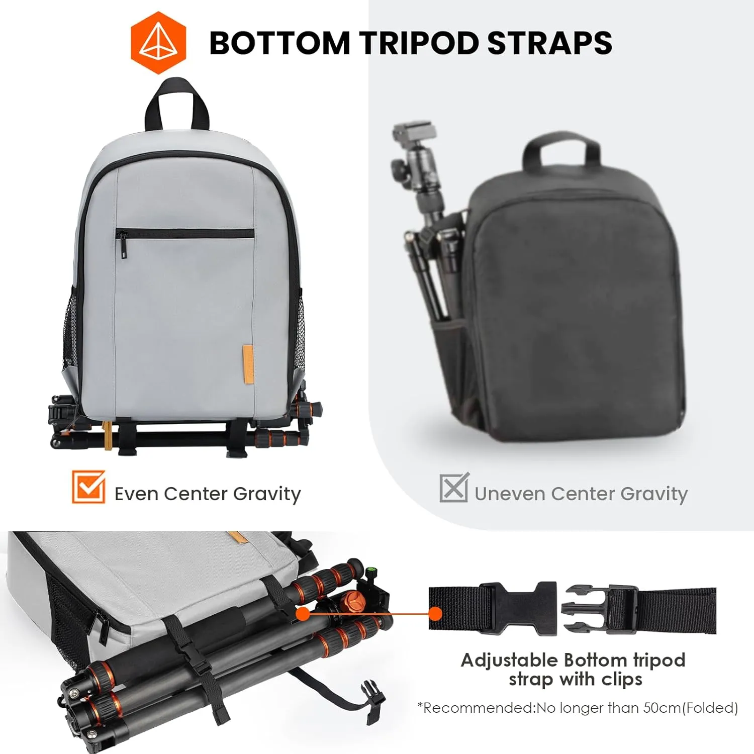 TARION Camera Backpack Bag for Photographers: DSLR Camera Bag with Laptop Compartment Waterproof Raincover Travel Photo Backpack Bag Case Gray TB-M