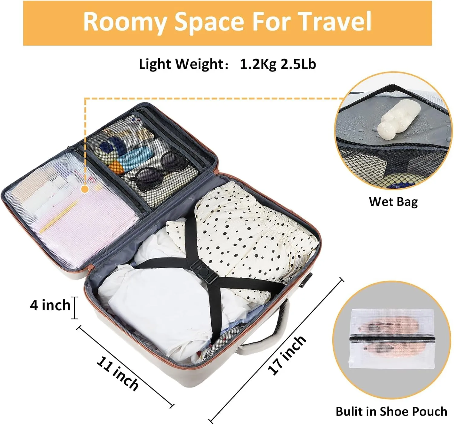 Taygeer Backpack for Women, College Backpack with Laptop Compartment & Shoe Pouch, 35l Travel Laptop Mochila Carry On Luggage, Airline Approved Personal Item Bag For Weekender Gym Hiking, Khaki White