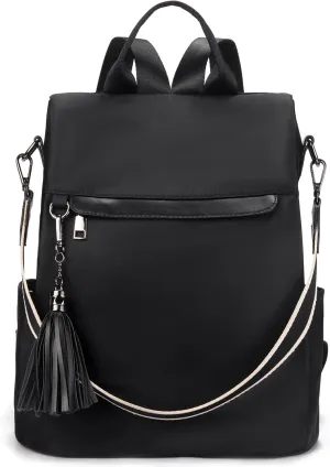 Telena Backpack Purse for Women, PU Leather Anti Theft Travel Purse Shoulder Bags with Tassel