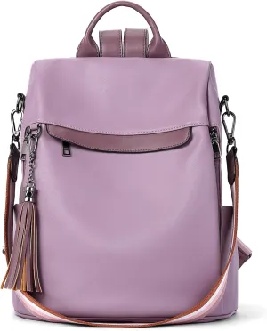 Telena Backpack Purse for Women, PU Leather Anti Theft Travel Purse Shoulder Bags with Tassel