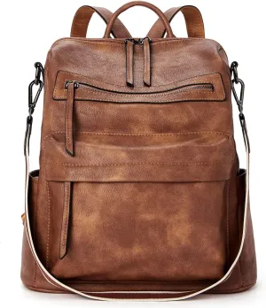 Telena Womens Backpack Purse Vegan Leather Large Travel College Shoulder Bag with Tassel