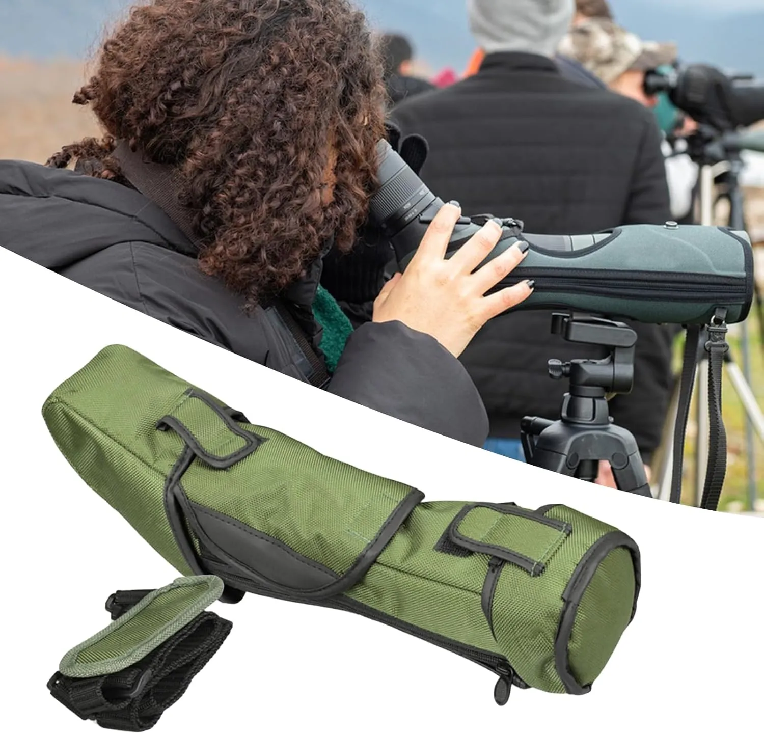 Telescope Bag – Nylon, Black, Spotting Scope, Storage Case, Travel Pack | Shock-Proof Adjustable Shoulder Strap Telescope Carrying Case For Outdoor Astronomy Gear Birdwatching 100MM 80MM Compatible