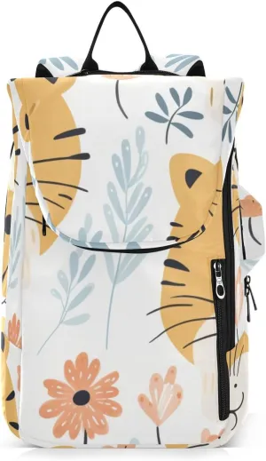 Tennis Bag Tennis Backpack for Women Men, Tennis Bag Holds 2 Rackets, Pickleball Paddles Balls, Badminton Squash, Cute Tiger (40)