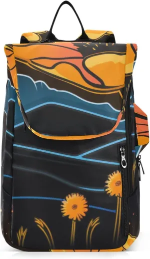 Tennis Bag Tennis Backpack for Women Men, Tennis Bag Holds 2 Rackets, Pickleball Paddles Balls, Badminton Squash, Flower (47)