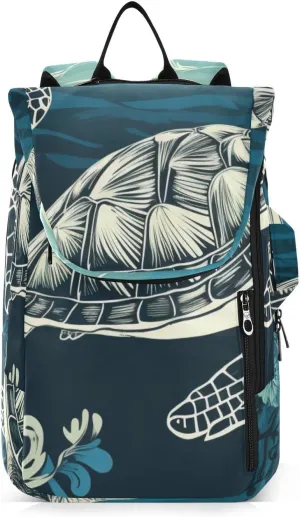 Tennis Bag Tennis Backpack for Women Men, Tennis Bag Holds 2 Rackets, Pickleball Paddles Balls, Badminton Squash, Illustration Turtle (10)