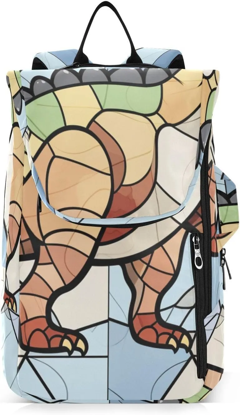 Tennis Bag Tennis Backpack for Women Men, Tennis Bag Holds 2 Rackets, Pickleball Paddles Balls, Badminton Squash, Stained Glass Dinosaur (11)