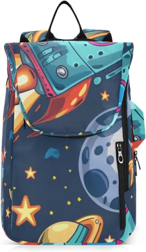 Tennis Bag Tennis Backpack for Women Men, Tennis Bag Holds 2 Rackets, Pickleball Paddles Balls, Badminton Squash, Universe Starry Sky Rocket (2)