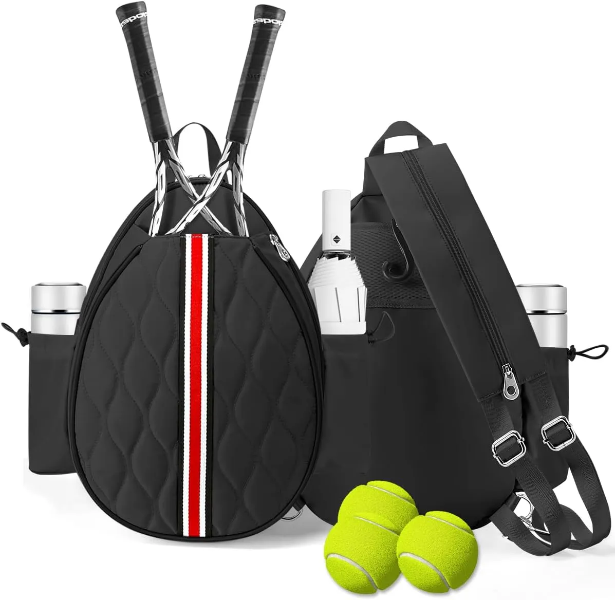 Tennis Bags Holds 2 Rackets for Women & Men, Tennis Backpack Crossbody & Shoulder Racket Bag, Insulated Pocket, Pickleball Bags for Women, Men and Youth