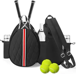 Tennis Bags Holds 2 Rackets for Women & Men, Tennis Backpack Crossbody & Shoulder Racket Bag, Insulated Pocket, Pickleball Bags for Women, Men and Youth